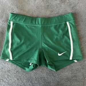 Nike Women's Athletic Shorts in Green and White